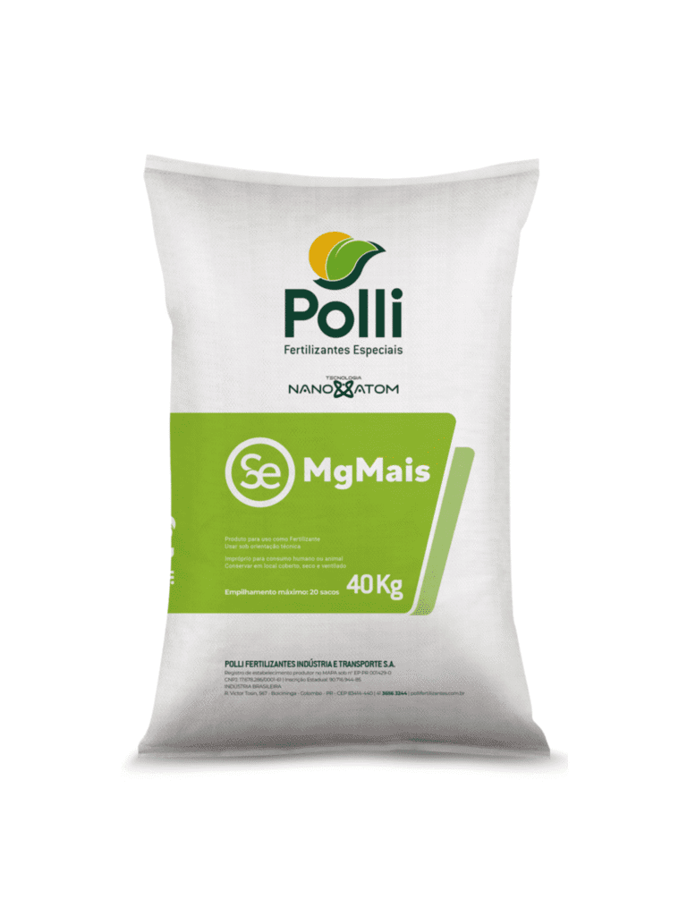ADUBO SE MG MAIS POLLI 40 KG.png Culturas_ Café Arábica, Café Conilon, Tomate, Abacate, Mamão, Pimenta do Reino, Pimentão